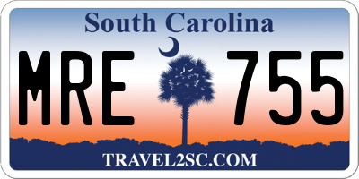 SC license plate MRE755