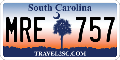 SC license plate MRE757