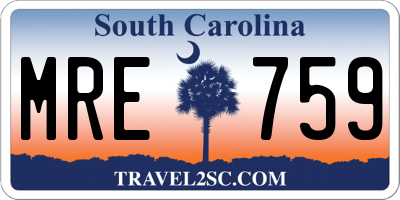SC license plate MRE759