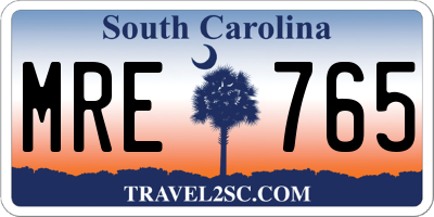 SC license plate MRE765