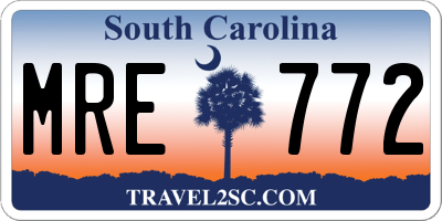 SC license plate MRE772