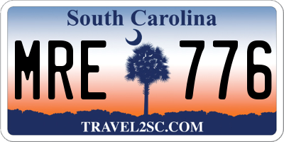 SC license plate MRE776