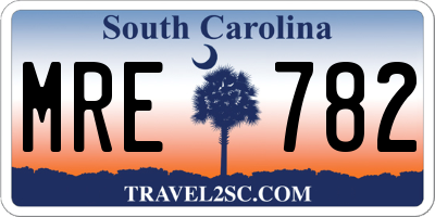 SC license plate MRE782