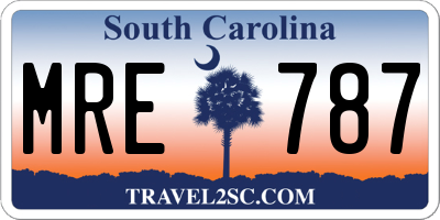 SC license plate MRE787