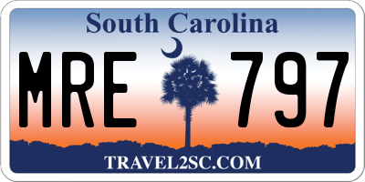 SC license plate MRE797