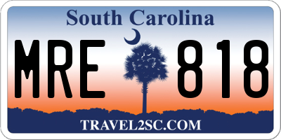SC license plate MRE818