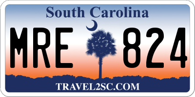 SC license plate MRE824