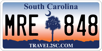 SC license plate MRE848