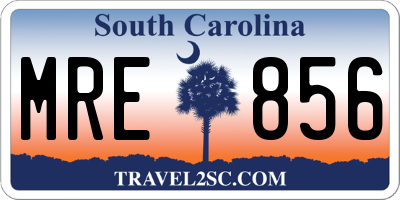 SC license plate MRE856
