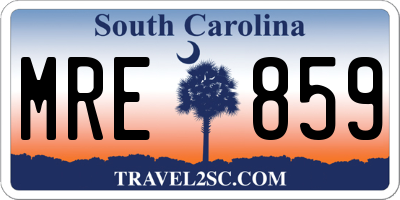 SC license plate MRE859