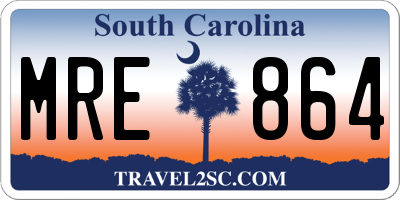 SC license plate MRE864