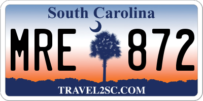 SC license plate MRE872