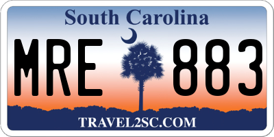 SC license plate MRE883