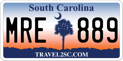 SC license plate MRE889
