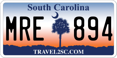 SC license plate MRE894
