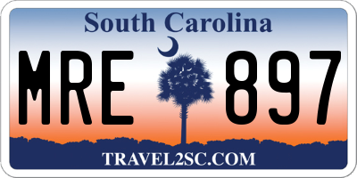 SC license plate MRE897