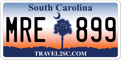 SC license plate MRE899
