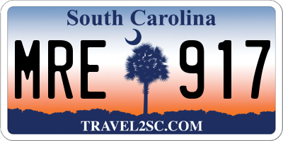 SC license plate MRE917