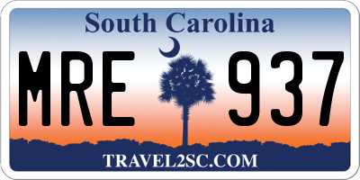 SC license plate MRE937