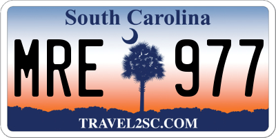 SC license plate MRE977