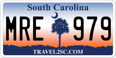 SC license plate MRE979