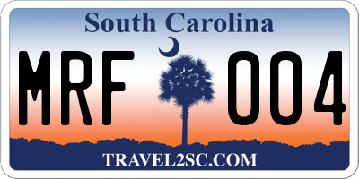 SC license plate MRF004