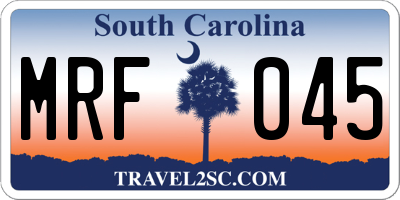 SC license plate MRF045