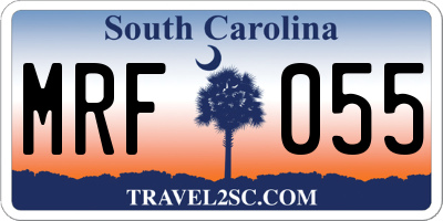 SC license plate MRF055