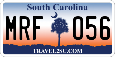 SC license plate MRF056
