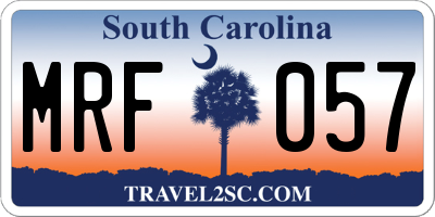 SC license plate MRF057