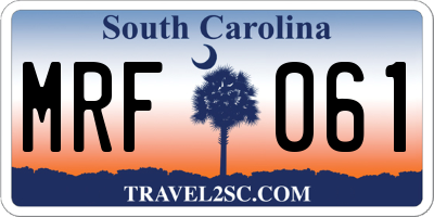SC license plate MRF061