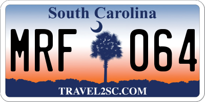 SC license plate MRF064
