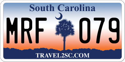 SC license plate MRF079