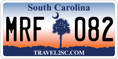 SC license plate MRF082