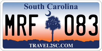 SC license plate MRF083
