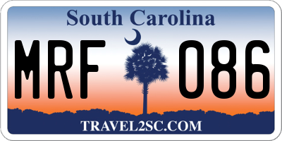 SC license plate MRF086