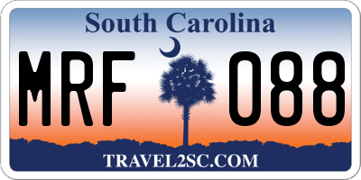 SC license plate MRF088