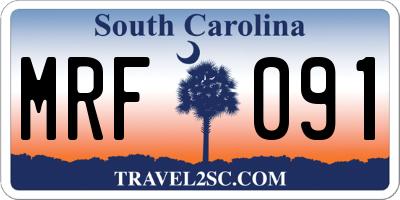 SC license plate MRF091