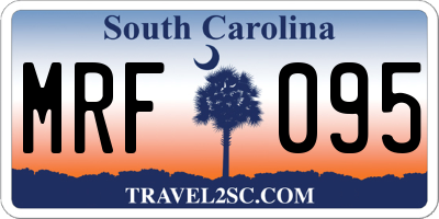 SC license plate MRF095