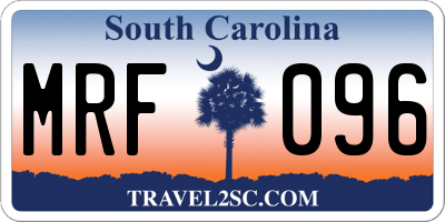 SC license plate MRF096