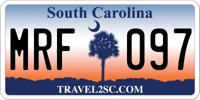 SC license plate MRF097