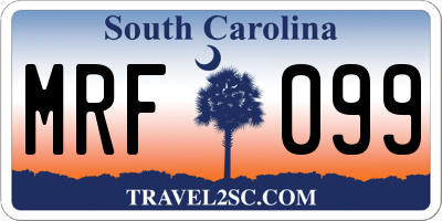 SC license plate MRF099