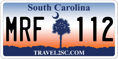 SC license plate MRF112