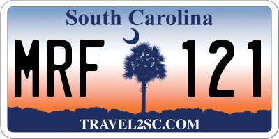 SC license plate MRF121