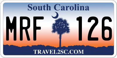 SC license plate MRF126