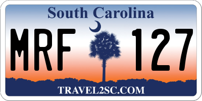 SC license plate MRF127