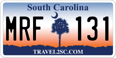 SC license plate MRF131