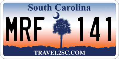 SC license plate MRF141