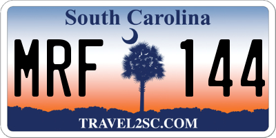 SC license plate MRF144