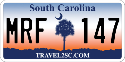 SC license plate MRF147